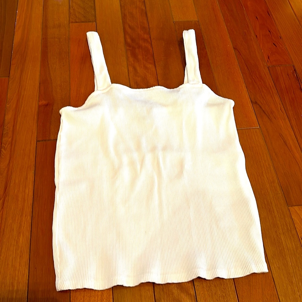 Express White Crop Tank